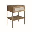 Ver imagem 6 de Conjunto Cabeceira Casal 160cm e 2 Mesas de Cabeceira 1 Gaveta Pé Metal Palhinha Oslo