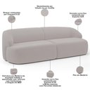 Ver imagem 6 de Sofá 4 Lugares Curvo Orgânico com 02 Poltronas Living 280cm Barolo L06 Veludo Grafite