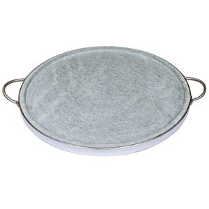 Forma de Pedra Sabão para Pizza com Alças de Inox 32 Cm