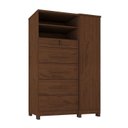 Ver imagem 2 de Cômoda Sapateira Imperial 1 Porta 5 Gavetas Marrom/Jacarandá