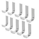 Ver imagem 1 de Kit 10 Cabide Gancho Quadrado Alumínio e Inox Porta Toalha