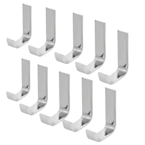 Kit 10 Cabide Gancho Quadrado Alumínio e Inox Porta Toalha