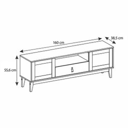 Rack Sala Esmeralda para Tv até 60 Polegadas Pés em Madeira - Preto/noce - 4