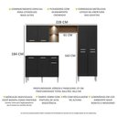 Ver imagem 5 de Cozinha Compacta C/ 2 Leds 3 Pçs Pequim Multimóveis V3412 Nogueira/Preta Nogueira/Preto