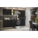 Ver imagem 7 de Cozinha Compacta C/ 2 Leds 3 Pçs Pequim Multimóveis V3412 Nogueira/Preta Nogueira/Preto
