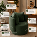 Ver imagem 2 de Poltrona Giratória Verona Linha Premium Linho Verde