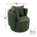 Ver imagem 3 de Poltrona Giratória Verona Linha Premium Linho Verde