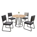 Ver imagem 2 de Conjunto Sala de Jantar Mesa Redonda 100cm Base Omega Tampo MDF Napoli Preto