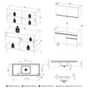 Ver imagem 4 de Armário Cozinha Modulada Compacta Balcão com Pia 120cm Florença Multimóveis MCR2466 Preto