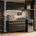 Ver imagem 6 de Armário Cozinha Modulada Compacta Balcão com Pia 120cm Florença Multimóveis MCR2466 Preto