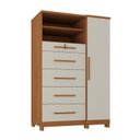Ver imagem 2 de Cômoda Sapateira Imperial 1 Porta 5 Gavetas Marrom/Cinamomo/Areia
