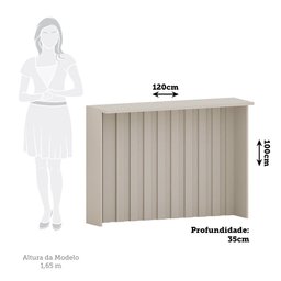 Bancada Ilha Ripada com Tampo 120cm Stylo Luciane Móveis Cinammon - 3