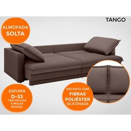 Sofá Tango 2,60M Sem Caixa, Retrátil e Reclinável Velosuede Chocolate - Netsofás - 4