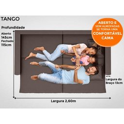 Sofá Tango 2,60M Sem Caixa, Retrátil e Reclinável Velosuede Chocolate - Netsofás - 9