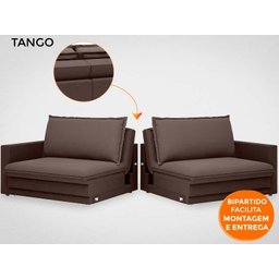 Sofá Tango 2,60M Sem Caixa, Retrátil e Reclinável Velosuede Chocolate - Netsofás - 8