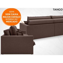 Sofá Tango 2,60M Sem Caixa, Retrátil e Reclinável Velosuede Chocolate - Netsofás - 3