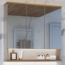 Ver imagem 1 de Armário Espelheira de Banheiro Athlone 3 Portas com prateleira 76cm