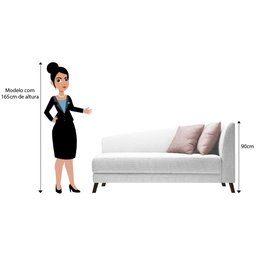 Recamier Heitor 140cm com Almofada Lado Esquerdo Suede - Amarena Móveis - 3