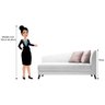 Recamier Heitor 140cm com Almofada Lado Esquerdo Suede - Amarena Móveis - 3