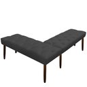 Ver imagem 2 de Canto Alemão Suede Grafite Assento 1,20x0,75 - Dominic Decor