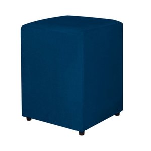 Puff Quadrado Suede Azul Royal - Vallisa Decor