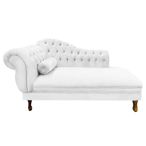 Recamier Barcelona 1,60 Suede Branco - Dominic Decor