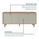 Ver mais imagens de Buffet Delux 180cm 4 Portas Pés em Madeira Mavaular:Naturalle/Off
