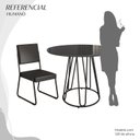 Ver imagem 5 de Conjunto Sala de Jantar Mesa Redonda 100cm Base Omega Tampo MDF Laca com Vidro Napoli Preto
