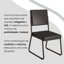 Ver imagem 7 de Conjunto Sala de Jantar Mesa Redonda 100cm Base Omega Tampo MDF Laca com Vidro Napoli Preto