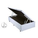 Ver imagem 1 de Cama Box Baú Solteirão Sintético Branco com Pistões a Gás 0.96x2.03