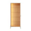 Ver mais imagens de Cristaleira 2 Portas c/Pés Metálicos e LED Off White/Freijó