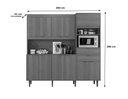 Ver imagem 5 de Kit Cozinha Bahamas 2.0 C/ 11 Portas e 2 Gavetas Jequitiba/cinza - Lukaliam