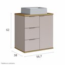 Ver imagem 3 de Gabinete de Banheiro com Cuba Bray 57cm Bege/Nude