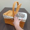 Cesta Piquenique Fibra 38x40x19cm Natural Decorativa Organizadora - 5