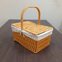 Ver imagem 3 de Cesta Piquenique Fibra 38x40x19cm Natural Decorativa Organizadora