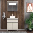 Ver imagem 1 de Gabinete de Banheiro 65cm com Cuba e Armário Ref 502 Branco/Arenito