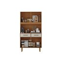 Ver imagem 4 de Kit Pop Plus - Armario para Cozinha MDP 4 Portas 2 Gavetas Bege/Cinamomo/Areia
