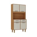 Ver imagem 2 de Kit Pop Plus - Armario para Cozinha MDP 4 Portas 2 Gavetas Bege/Cinamomo/Areia