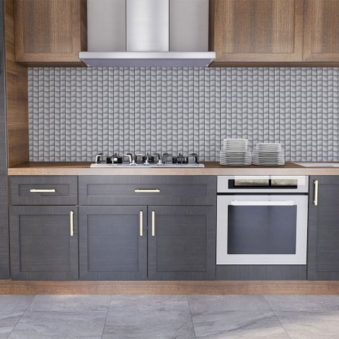 Kit Papel de Parede Adesivo Azulejo para Cozinhas Decoração de Fácil Instalação