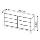 Ver imagem 3 de Cômoda de Madeira Maciça com 6 Gavetas