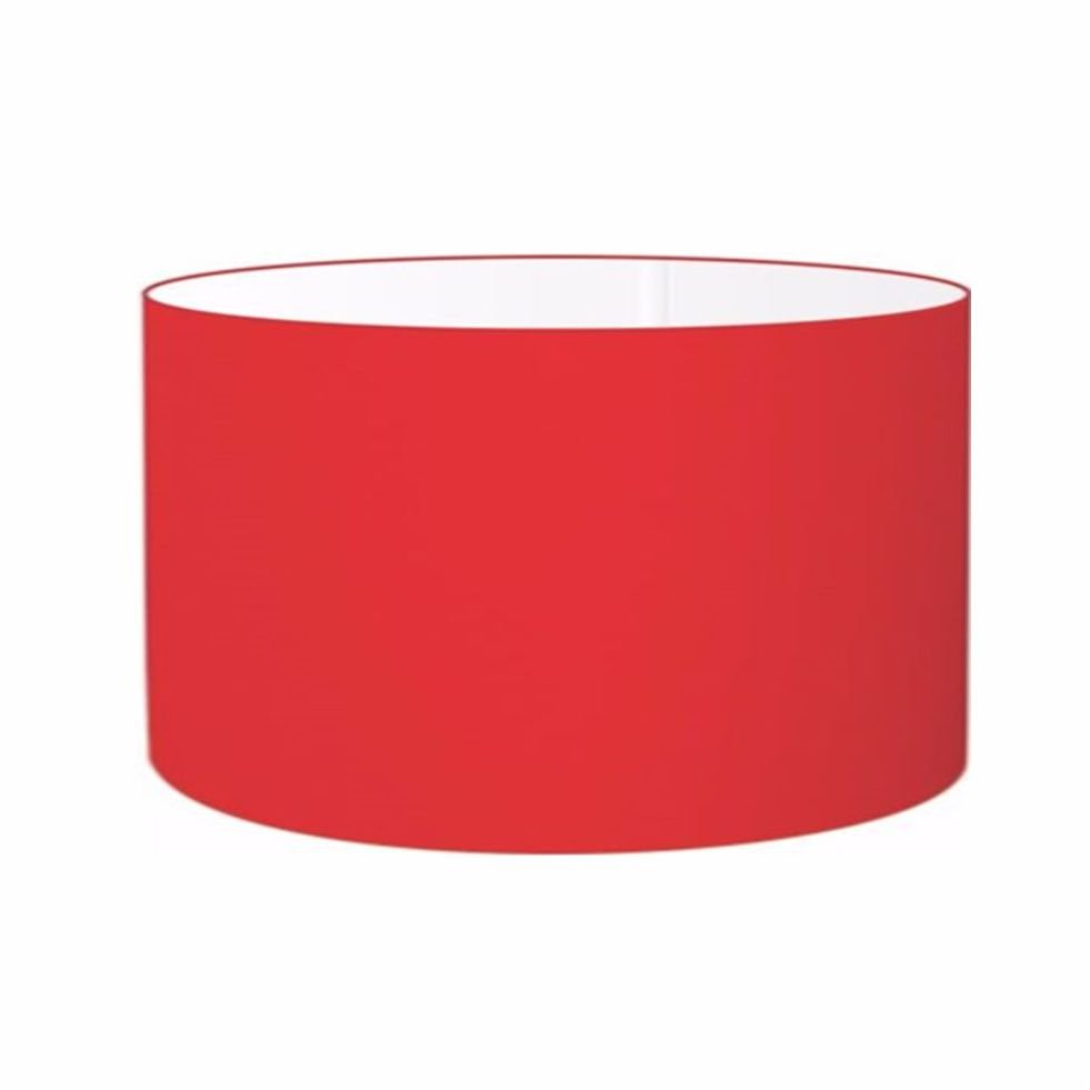 Cúpula Abajur e Luminária em Tecido Cilíndrica Vivare Cp-7027 Ø55x30cm - Bocal Nacional - Vermelho - 1
