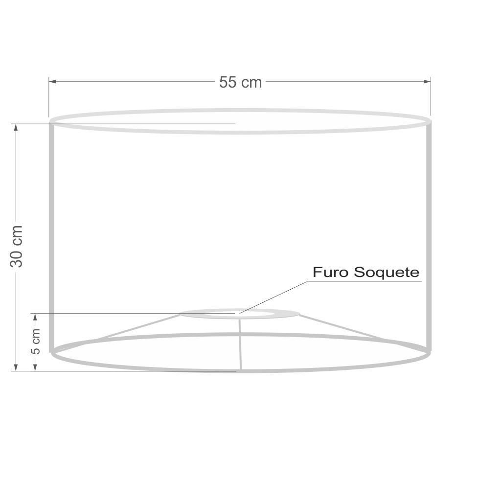 Cúpula Abajur e Luminária em Tecido Cilíndrica Vivare Cp-7027 Ø55x30cm - Bocal Nacional - Vermelho - 3