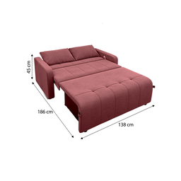 Sofá Cama para Sala de Estar Amora New Veludo Matrix - Rosê - 6