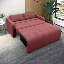 Sofá Cama para Sala de Estar Amora New Veludo Matrix - Rosê - 2