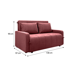 Sofá Cama para Sala de Estar Amora New Veludo Matrix - Rosê - 7