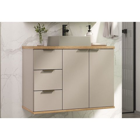 Gabinete de Banheiro com Cuba Galway 76cm Bege/Nude