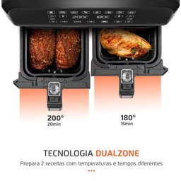 Fritadeira Elétrica sem Óleo Air Fryer Mondial Afd-01-bi 8l Digital com Cesto Duplo - 4