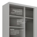 Ver imagem 4 de Módulo de Canto Linear 2 Portas de Correr Jade CabeCasa MadeiraOriginals Cinza/Urbano