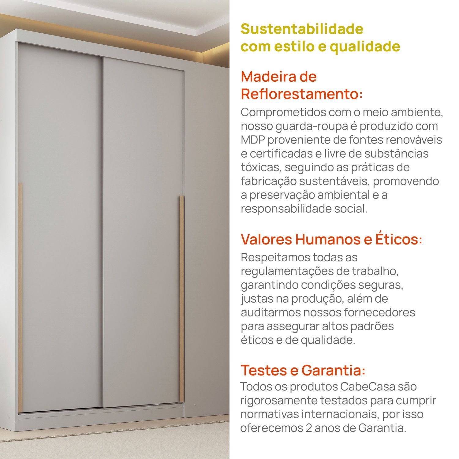 Módulo de Canto Linear 2 Portas de Correr Jade CabeCasa