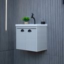 Ver imagem 4 de Gabinete Armário para Banheiro 50cm Mdf com Cuba - Siena Lineo